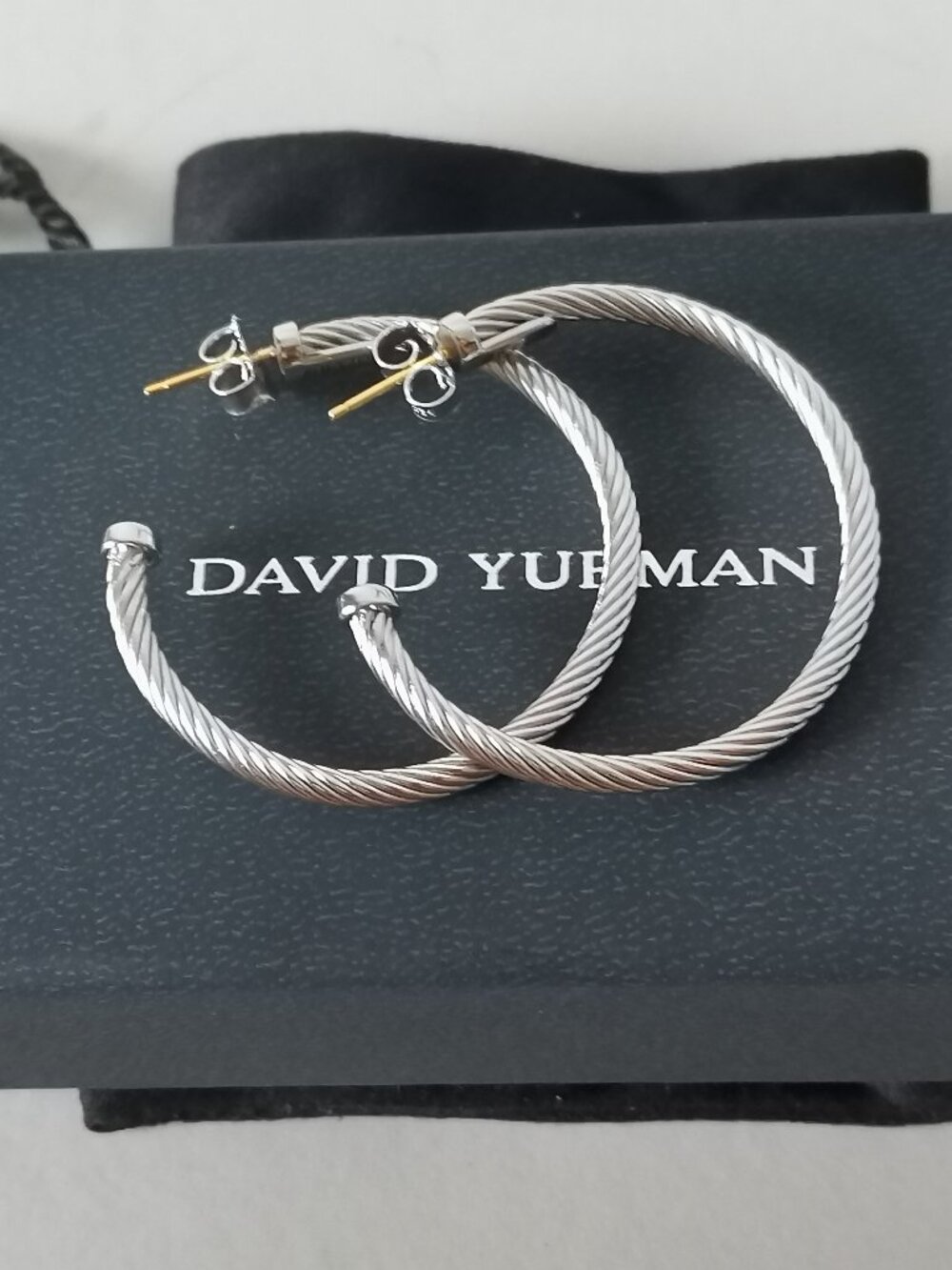 David Yurman Big Cable Hoop Earrings in Sterling Silver